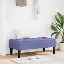 suoliukas su pagalve Džinsinės mėlynos 113 x 57 x 39 cm audinys