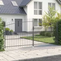 Dviejų durų vartai Woerden Pilka 400 x 224,5 cm Plienas