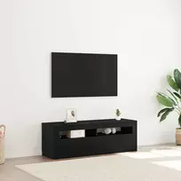 TV staliukas Televizoriaus spintelė su LED Juodas ąžuolas 120 x 35 x 40 cm