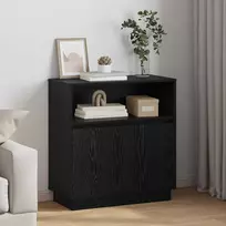 LED Bufetas Juodas ąžuolas 71 x 34,5 x 75 cm Apdirbta mediena
