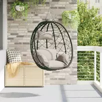 Kabantis kiaušinis poliratanas 91,5 x 54,5 x 107 cm Taupe