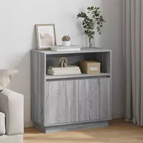 LED Bufetas Pilkas Sonoma 71 x 34,5 x 75 cm Apdirbta mediena