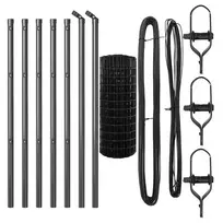 Tvora su stulpais Pilka 0,4 x 10 m Plienas ir PVC