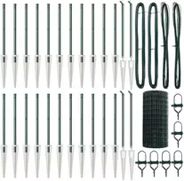 Tvora su stulpais Žalia 0,4 x 50 m Plienas ir PVC