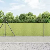 Tvora su stulpais Pilka 0,8 x 10 m Plienas ir PVC