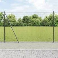 Tvora su stulpais Pilka 1,5 x 10 m Plienas ir PVC