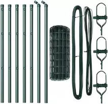 Tvora su stulpais Žalia 0,4 x 10 m Plienas ir PVC
