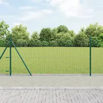 Tvora su stulpais Žalia 0,8 x 10 m Plienas ir PVC
