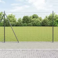 Tvora su stulpais Pilka 1,4 x 10 m Plienas ir PVC
