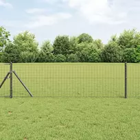 Tvora su stulpais Pilka 0,4 x 50 m Plienas ir PVC