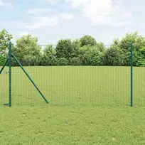 Tvora su stulpais Žalia 1 x 10 m Plienas ir PVC
