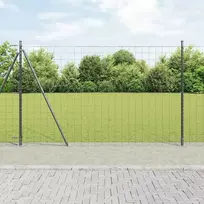 Tvora su stulpais Pilka 1,4 x 10 m Plienas ir PVC