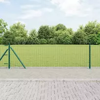 Tvora su stulpais Žalia 0,4 x 10 m Plienas ir PVC