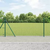Tvora su stulpais Žalia 0,8 x 10 m Plienas ir PVC