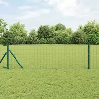 Tvora su stulpais Žalia 0,8 x 10 m Plienas ir PVC