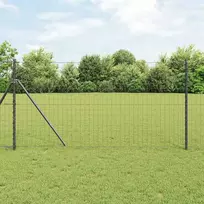 Tvora su stulpais Pilka 1,4 x 10 m Plienas ir PVC