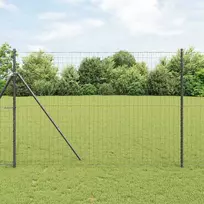 Tvora su stulpais Pilka 1,6 x 10 m Plienas ir PVC