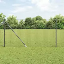 Tvora su stulpais Pilka 1,4 x 10 m Plienas ir PVC