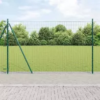 Tvora su stulpais Žalia 1,5 x 10 m Plienas ir PVC