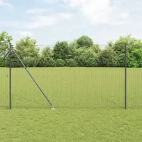 Tvora su stulpais Pilka 1,5 x 10 m Plienas ir PVC
