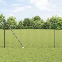 Tvora su stulpais Pilka 1,6 x 10 m Plienas ir PVC
