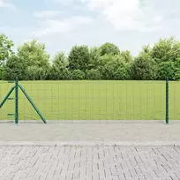 Tvora su stulpais Žalia 0,4 x 10 m Plienas ir PVC