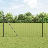 Tvora su stulpais Pilka 1,6 x 10 m Plienas ir PVC