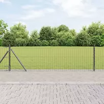 Tvora su stulpais Pilka 0,4 x 50 m Plienas ir PVC