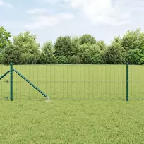 Tvora su stulpais Žalia 0,4 x 10 m Plienas ir PVC