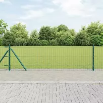 Tvora su stulpais Žalia 0,4 x 25 m Plienas ir PVC