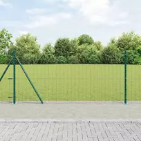 Tvora su stulpais Žalia 0,8 x 25 m Plienas ir PVC
