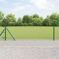 Tvora su stulpais Žalia 0,4 x 50 m Plienas ir PVC