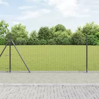 Tvora su stulpais Pilka 1 x 10 m Plienas ir PVC