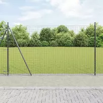 Tvora su stulpais Pilka 1,4 x 10 m Plienas ir PVC