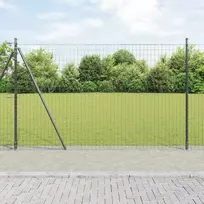 Tvora su stulpais Pilka 1,4 x 10 m Plienas ir PVC