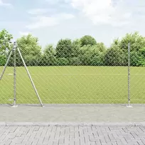 Grandininė tvora su betono baze 10 x 1,2 m Sidabrinė Tinklelis