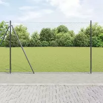 Šešiakampė tvora su betono pagrindu 10 x 1,6 m Pilka Tinklelis