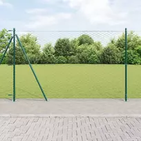 Šešiakampė tvora su betono pagrindu 25 x 1,5 m Žalia Tinklelis