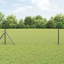 Tvora su stulpais Pilka 0.8 x 10 m PVC dengtas plienas 3352776