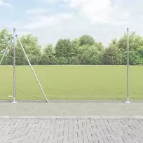 Šešiakampė tvora su betono pagrindu 10 x 1,5 m Sidabrinė