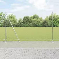 Šešiakampė tvora su betono pagrindu 10 x 1,5 m Sidabrinė