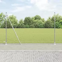 Šešiakampė tvora su betono pagrindu 10 x 1,5 m Sidabrinė