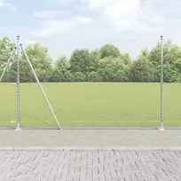 Šešiakampė tvora su betono pagrindu 50 x 1,6 m Sidabrinė