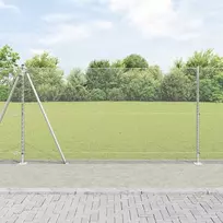 Šešiakampė tvora su betono pagrindu 25 x 1,2 m Sidabrinė