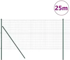 Tvora su stulpais Žalia 0,4 x 25 m Plienas ir PVC