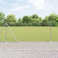 Šešiakampė tvora su betono pagrindu 100 x 0,8 m Sidabrinė