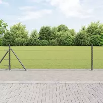 Šešiakampė tvora su betono pagrindu 100 x 0,5 m Pilka Tinklelis