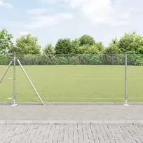 Šešiakampė tvora su betono pagrindu 100 x 1 m Sidabrinė