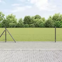 Šešiakampė tvora su betono pagrindu 100 x 0,6 m Pilka Tinklelis