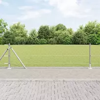 Šešiakampė tvora su betono pagrindu 50 x 0,6 m Sidabrinė